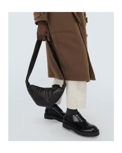 Lemaire Black Croissant Small Leather Shoulder Bag for men