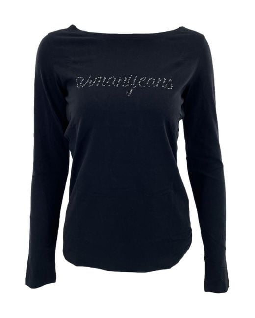 Armani Jeans Blue Logo Long-Sleeved T-Shirt