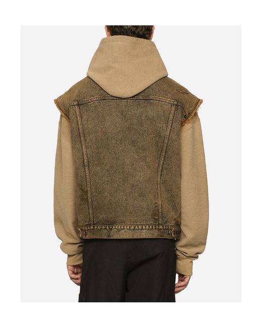 Dolce & Gabbana Green Overdyed Sleeveless Denim Jacket