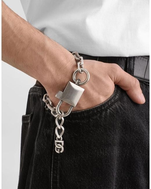 Dolce & Gabbana White Chain Bracelet for men