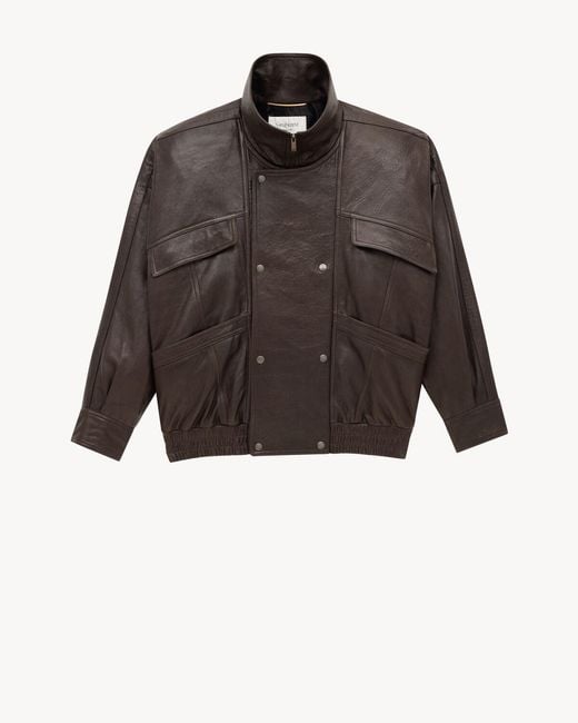 Saint Laurent Black Zip-Up Bomber Jacket