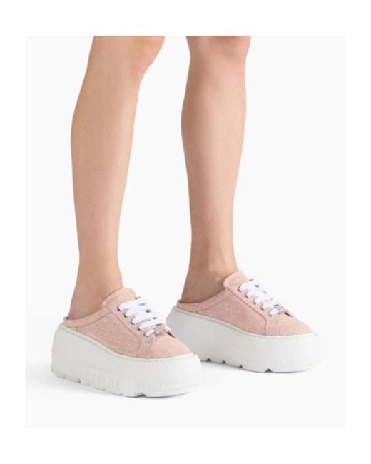 Casadei White Heeled Mules
