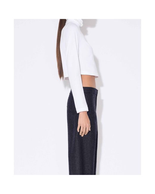 Alaïa White Alaïa Cropped T-Shirt
