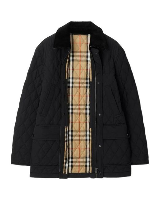 Burberry Black Long Sleeved Quilted Down Jacket