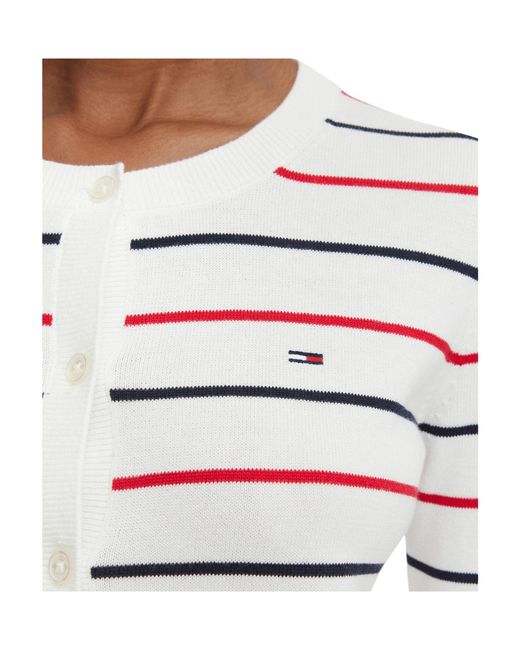 Tommy Hilfiger White Long-Sleeve Knit Cardigan
