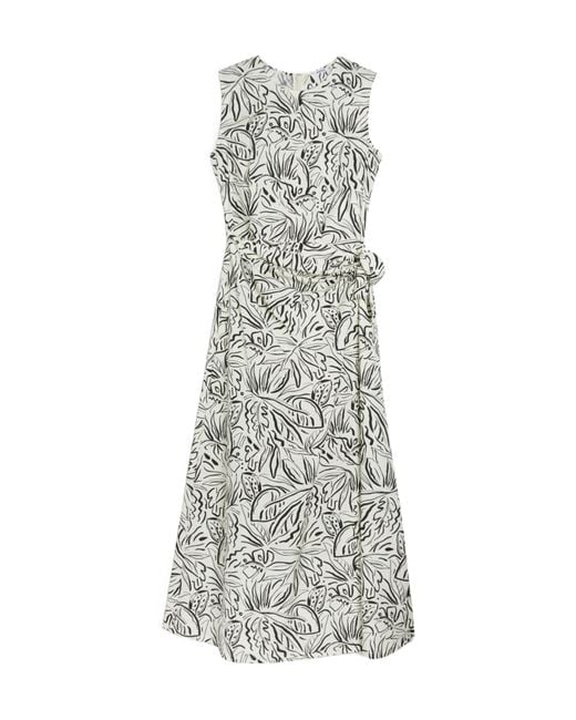 Aspesi White Floral-Print Midi Dress