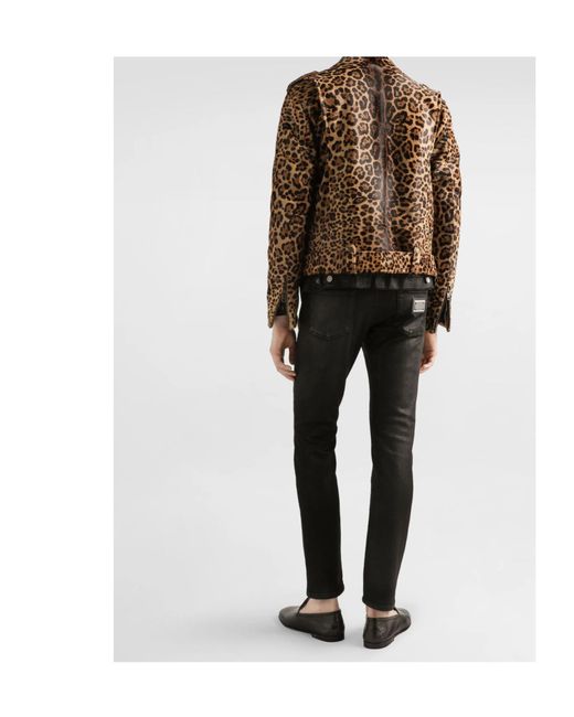 Dolce & Gabbana Black Logo Patch Straight-Leg Jeans for men