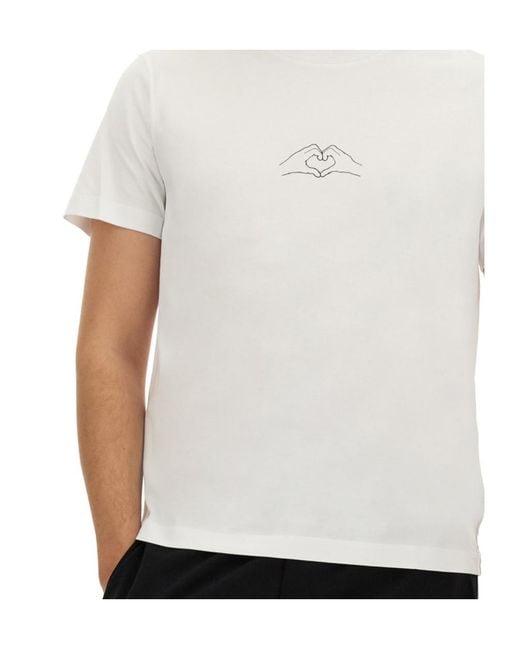 Neil Barrett White Graphic-Printed Crewneck T-Shirt for men