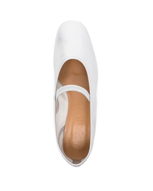 Aeyde White Mary Jane Flats