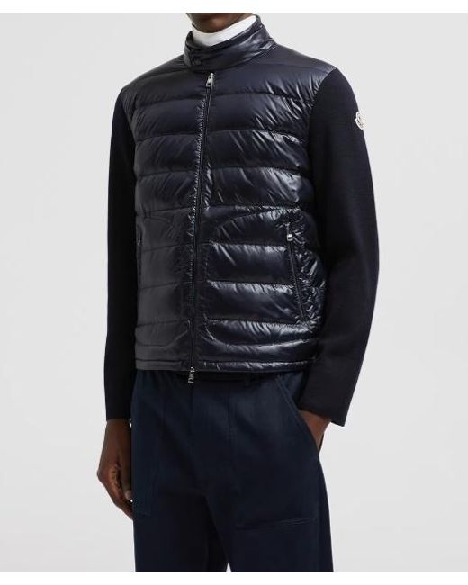 Moncler Blue Zip-Up Padded Jacket for men