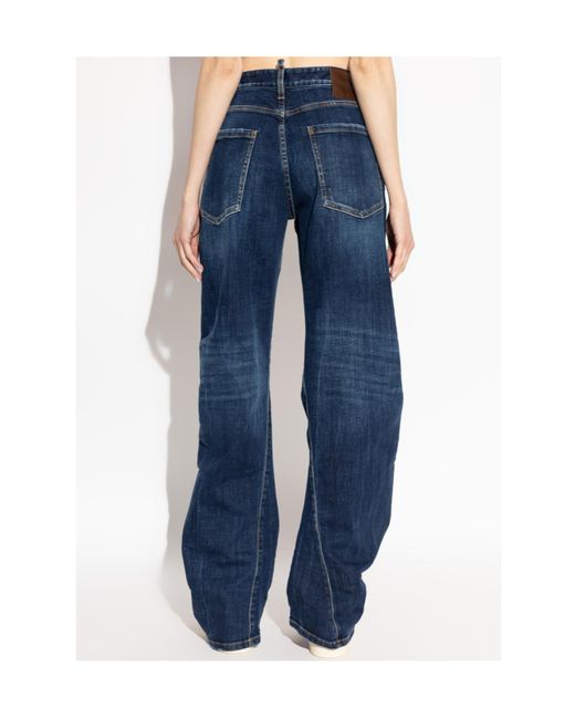 DSquared² Blue Loose Twist Relaxed Jeans