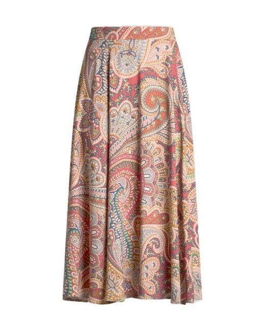 Etro Pink Paisley Midi Skirt