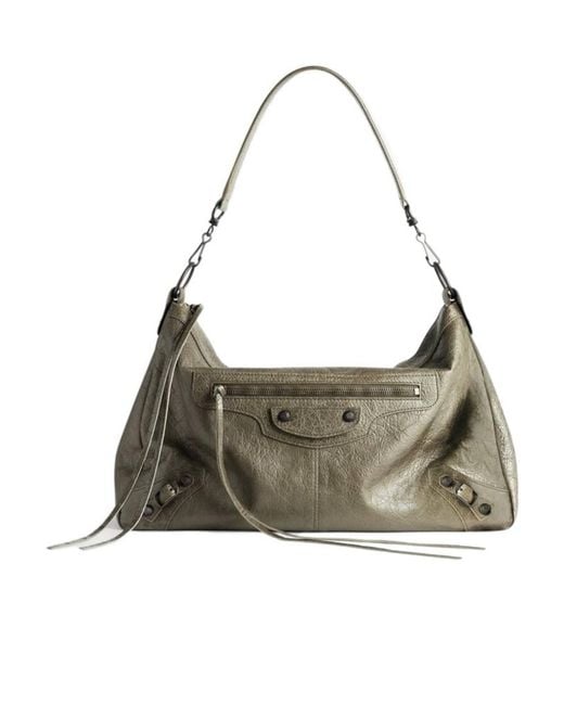 Balenciaga Gray Le City Moto Shoulder Bag for men