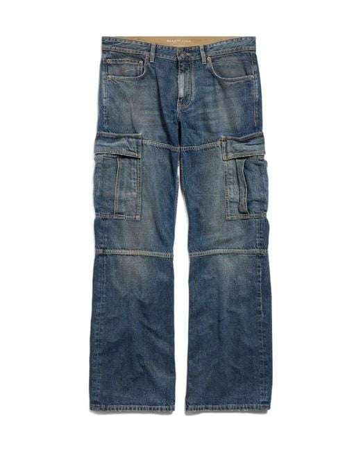 Balenciaga Blue Straight-Leg Cargo Jeans