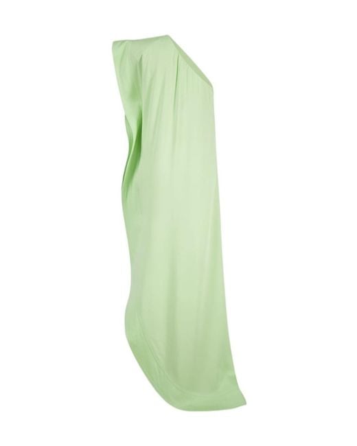 Stella McCartney Green One-Shoulder Asymmetric Maxi Dress
