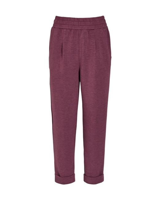 Varley Purple Stretch-Jersey Sweatpants