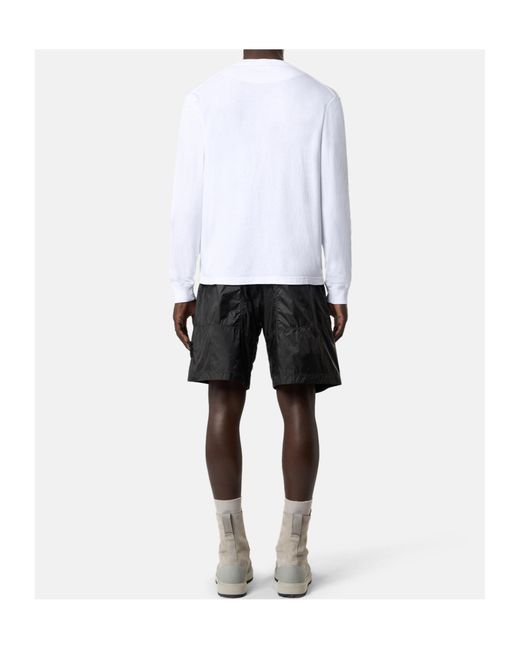 Stone Island White Slim-Fit Long-Sleeve T-Shirt With Compass Patch for men