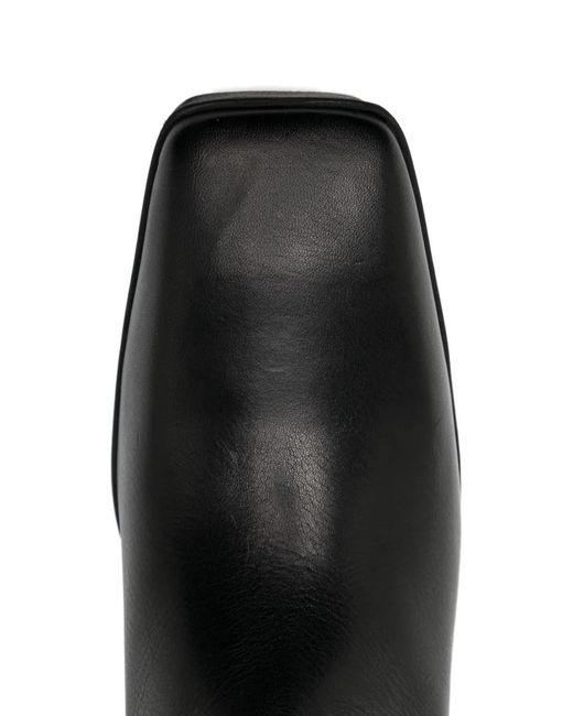 Rick Owens Black Square-Toe Ankle Boots
