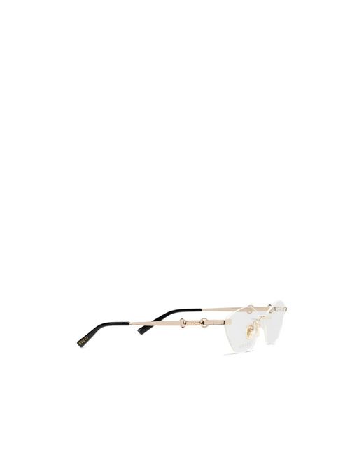 Gucci White Cat-Eye Optical Frame