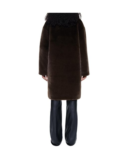 Stand Studio Black Camille Faux Fur Teddy Coat