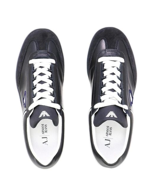 Armani Jeans Blue Logo Low-Top Leisure Sneakers for men