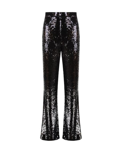 Nili Lotan Black Sequined Flared Trousers