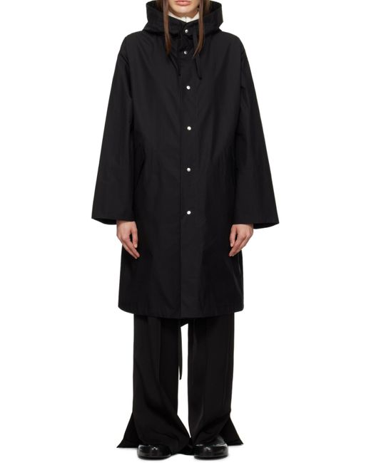 Jil Sander Black Logo Parka Coat