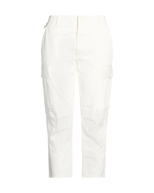 MM6 by Maison Margiela White Straight-Leg Cargo Pants
