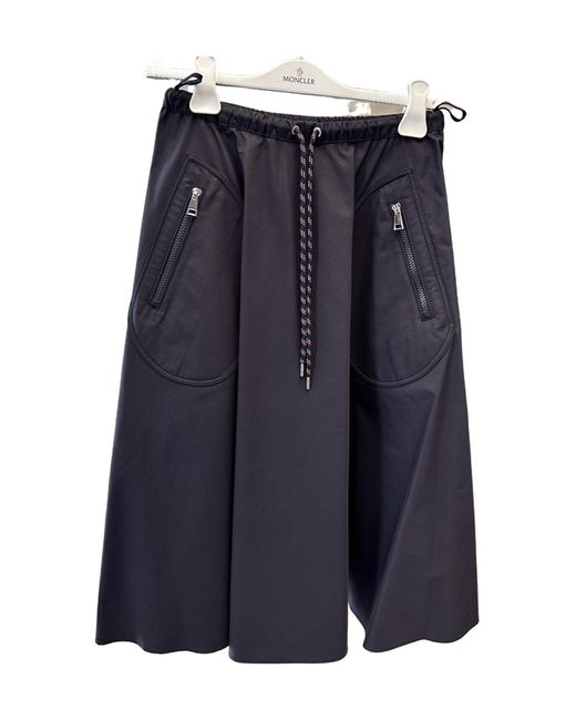 Moncler Blue Drawstring Midi Skirt