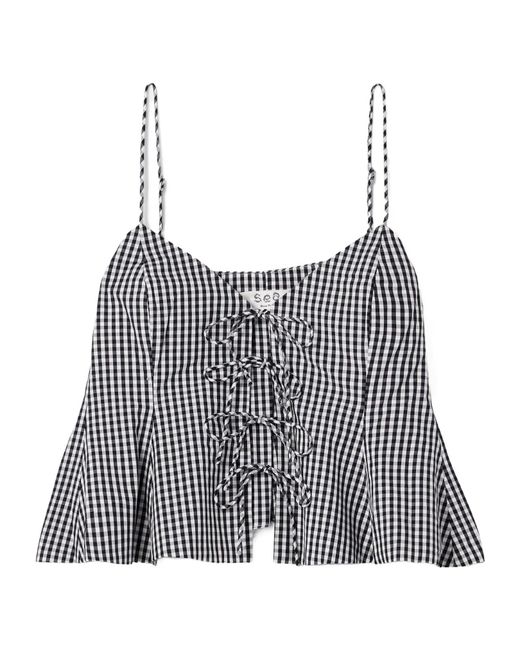 Sea Multicolor Neci Gingham Cotton-Poplin Camisole