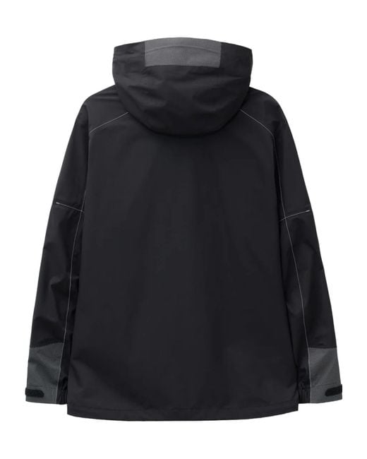 And Wander Black Reflective Zip Hooded Jacket for men