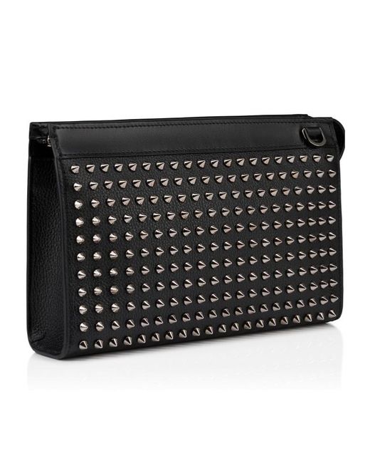 Christian Louboutin Funky Studded Zip-Up Clutch Bag in Black for