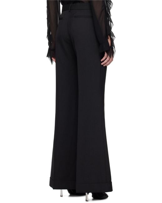 Acne Black Mid-Rise Flared Trousers