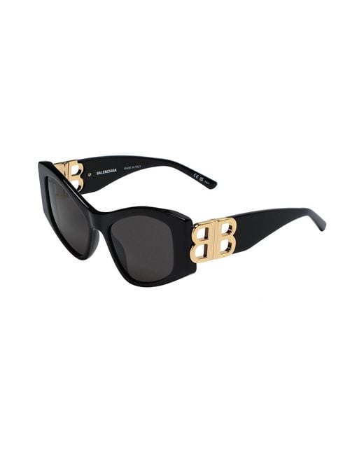 Balenciaga Black Cat-Eye Plastic Frame Sunglasses