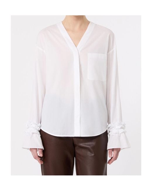 Max Mara White Cotton Muslin Shirt