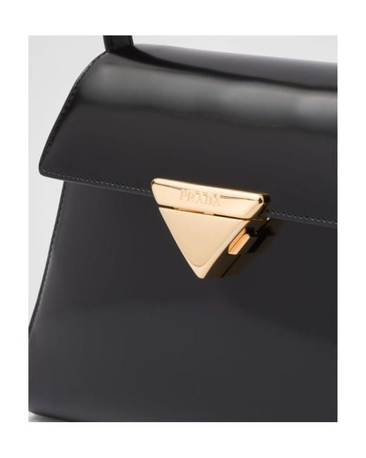 Prada Black Medium Brushed Leather Handbag