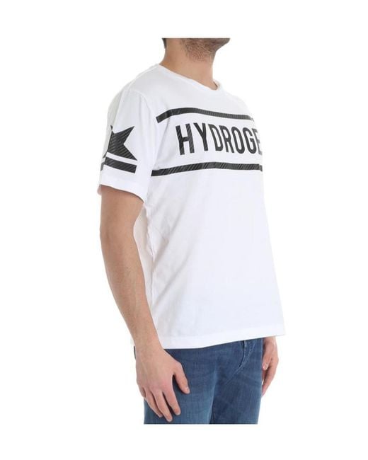 Hydrogen White T-Shirt With Round Neck And Short Sleeves for men