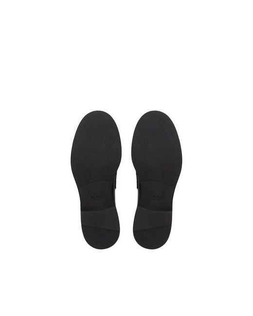 Prada Black Chocolate Brushed Leather Loafers for men