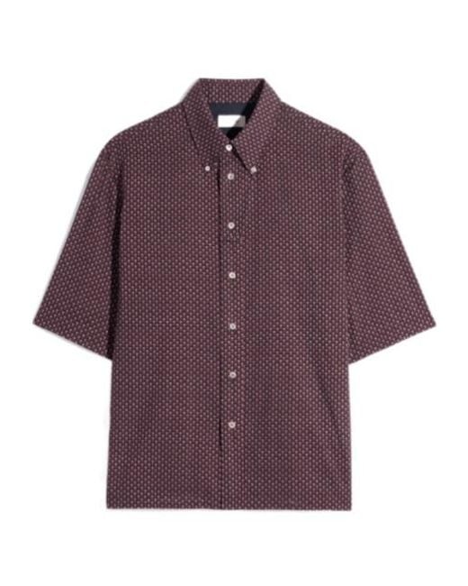 Lemaire Purple Print Short-Sleeve Shirt for men