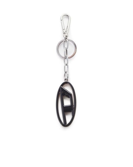 DIESEL Metallic Cage-D Logo-Charm Keyring for men