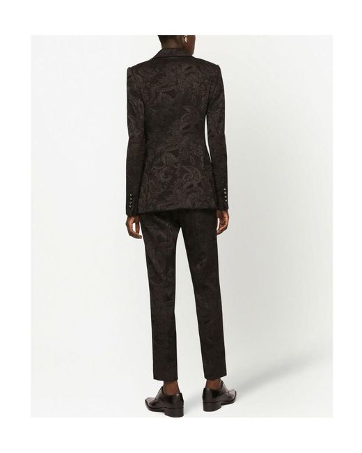 Dolce & Gabbana Black Turlington Ornamental Jacquard Single-Breasted Blazer