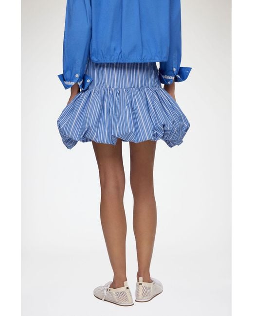 Ganni Blue Organic Cotton Mini Skirt