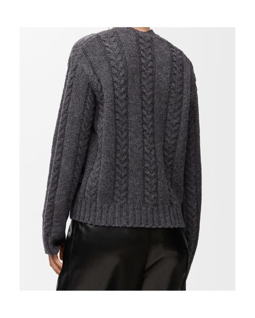 Loewe Gray V-Neck Knitted Jumper
