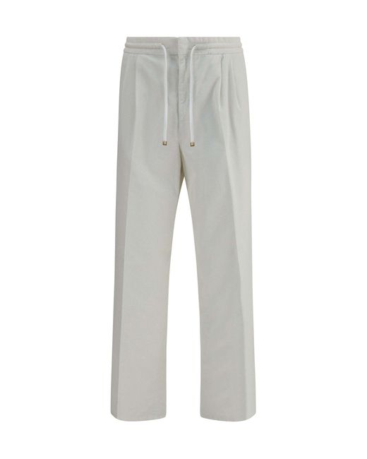 Brunello Cucinelli Gray Corduroy Pants for men