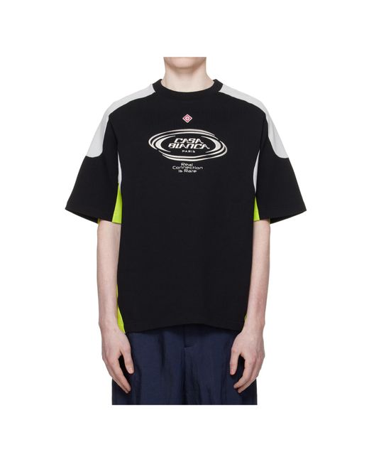 Casablanca Black Color Block Oversized T-Shirt for men