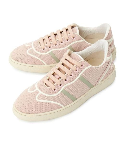 Ferragamo Natural Knitted Low-Top Sneakers