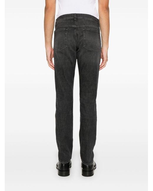 FRAME Gray Denim Trousers With Belt Loops for men