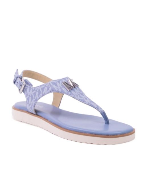 Michael Kors Blue Logo Flat Sandals