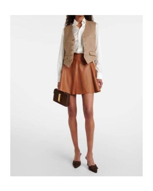 Ralph Lauren Brown Leather Miniskirt