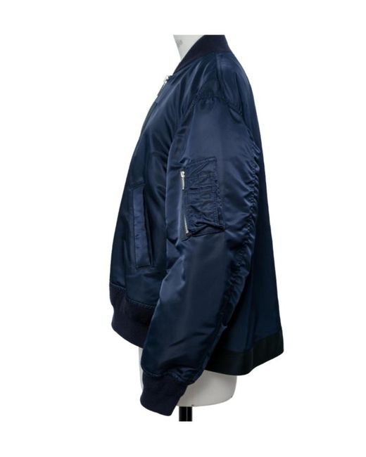 Sacai Blue Zipped Bomber Jacket